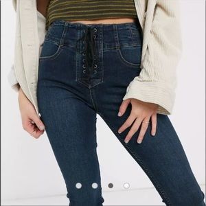 Free people/We the free CRVY tie front skinny jeans waist is 30